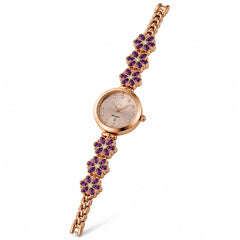 The Petal violet crystal flower bracelet watch, studio