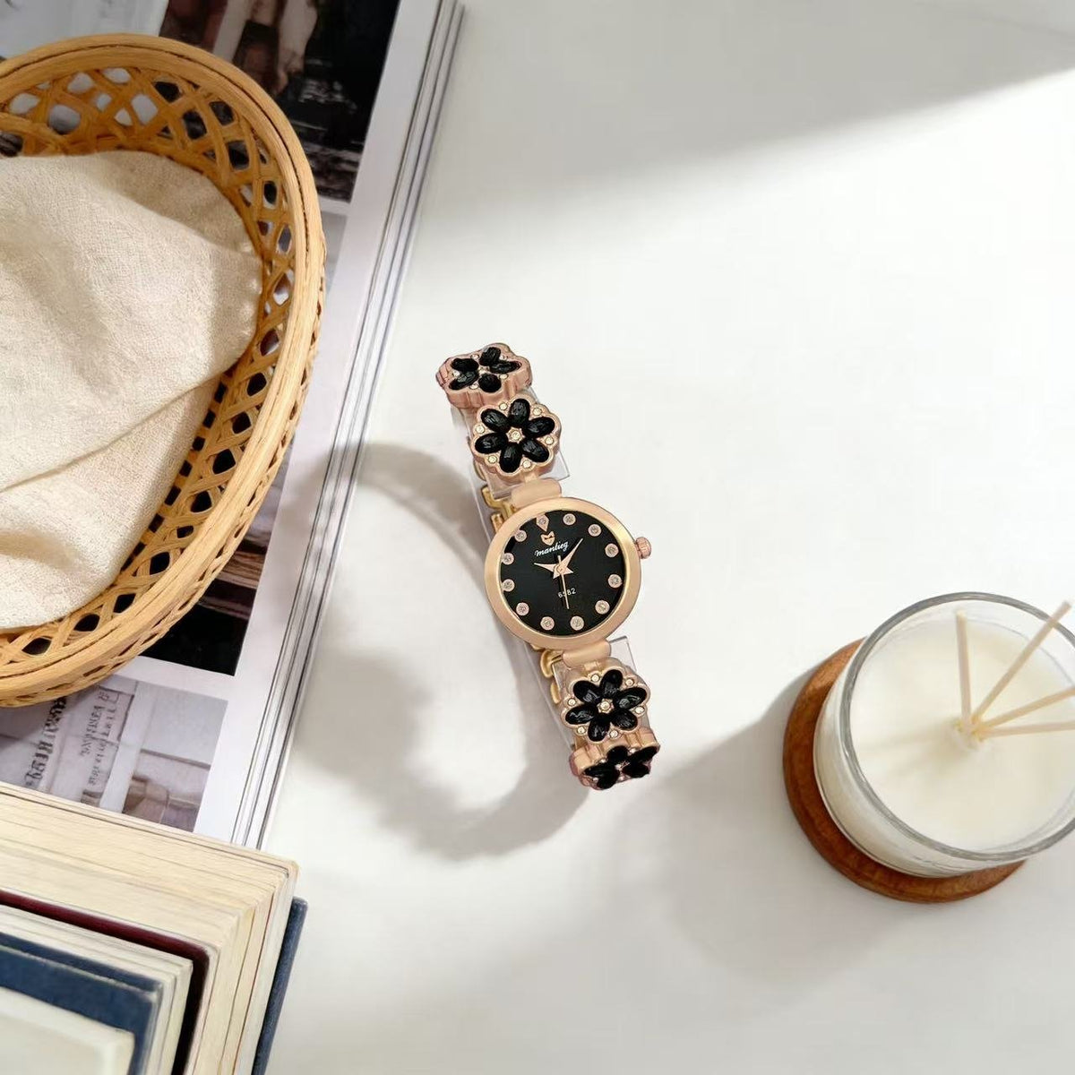 The Petal crystal flower bracelet watch