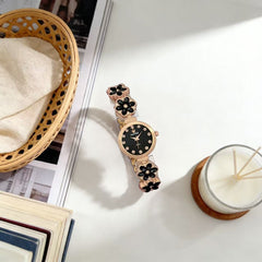 The Petal crystal flower bracelet watch