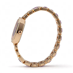 The Octagon lilac jewel dial watch, studio